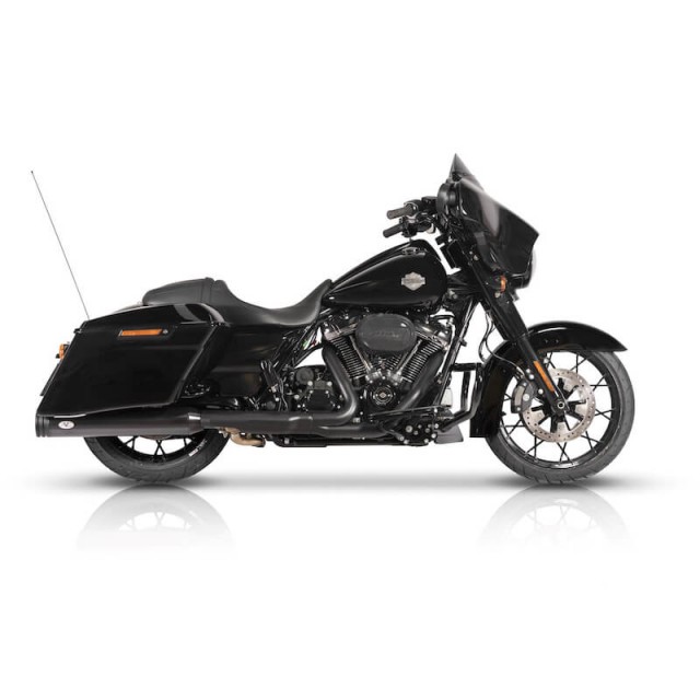 V-PERFORMANCE SLIP-ON EURO 5 BLACK MUFFLERS WITH DOUBLE RING END CAP FOR HARLEY TOURING 21-22 - SIDE 2