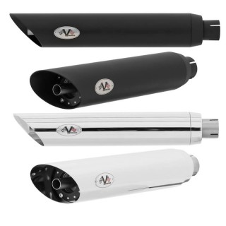 TERMINALI V-PERFORMANCE EURO 5 SLIP-ON SLASH CUT PER HARLEY DAVIDSON SOFTAIL 21-22 - NERI E CROMATI