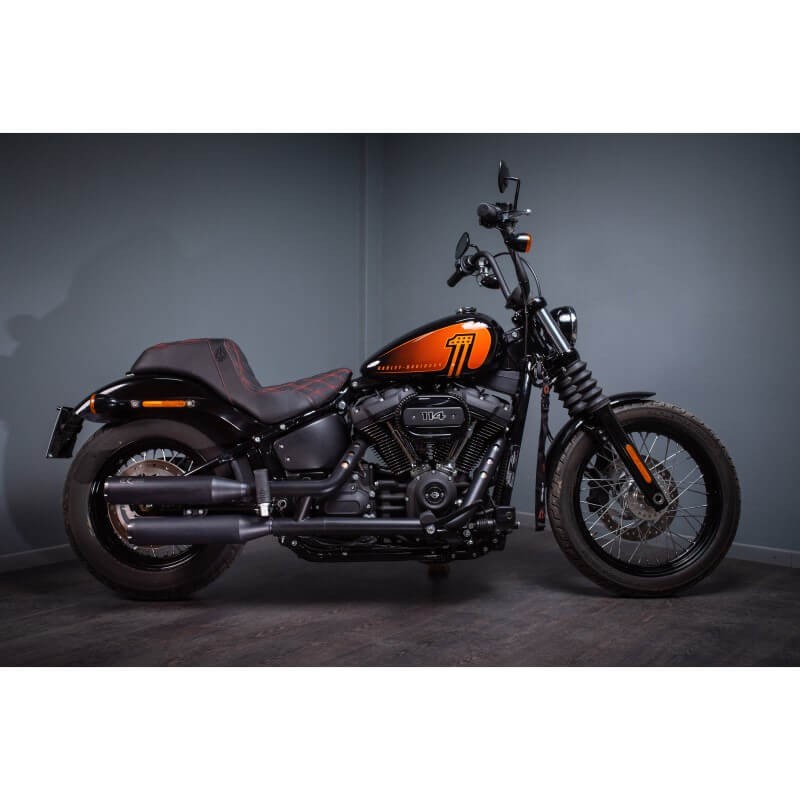 EXHAUST REVOLUTION SLIP-ON BLACK CERTIFIED MUFFLERS HARLEY SOFTAIL 21-22