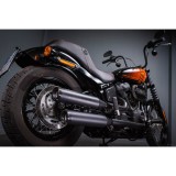 EXHAUST REVOLUTION SLIP-ON BLACK CERTIFIED MUFFLERS HARLEY SOFTAIL 21-22 - BACK