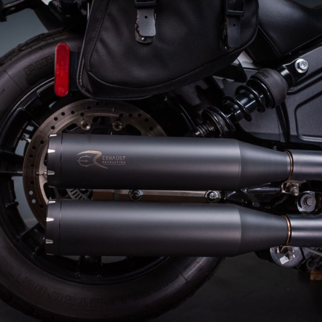 TERMINALE ER EXHAUST SLIP-ON NERO OMOLOGATO INDIAN SCOUT DAL 2021 - RETRO - LATO
