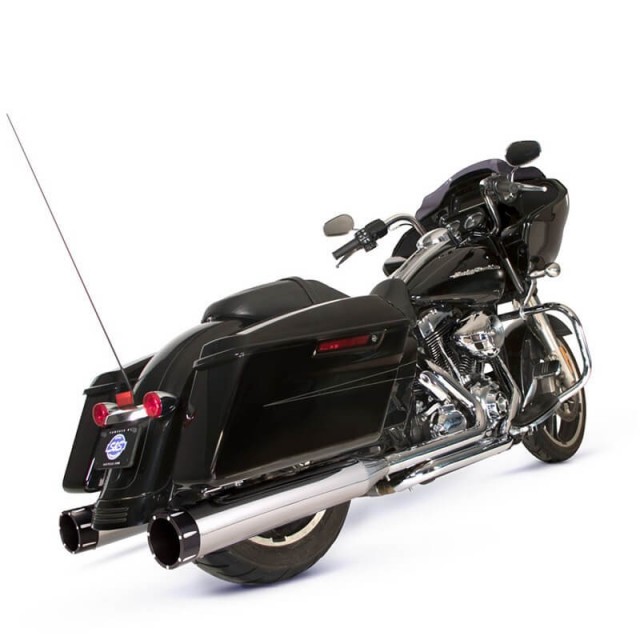 S&S EL DORADO TRUE DUAL CHROME TRACER BLACK HARLEY TOURING 2009-2016