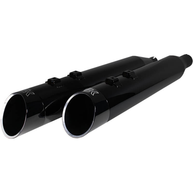 KHROME WERKS SLIP-ON HP-PLUS 4,5” OBSIDIAN MUFFLER EDGE END CAP TOURING 17-22