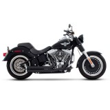 RINEHART RACING 2 IN 2 BLACK CHROME EXHAUST HARLEY DAVIDSON SOFTAIL 1986-2017