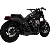 VANCE HINES HI-OUTPUT 2-IN-1 SHORT BLACK EXHAUST HARLEY SOFTAIL 18-21