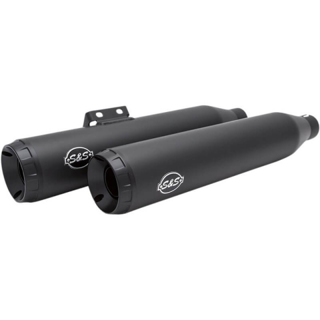 S&S GRAND NATIONAL SLIP-ON RACE BLACK MUFFLERS HARLEY SOFTAIL 2018-2020 - MUFFLERS