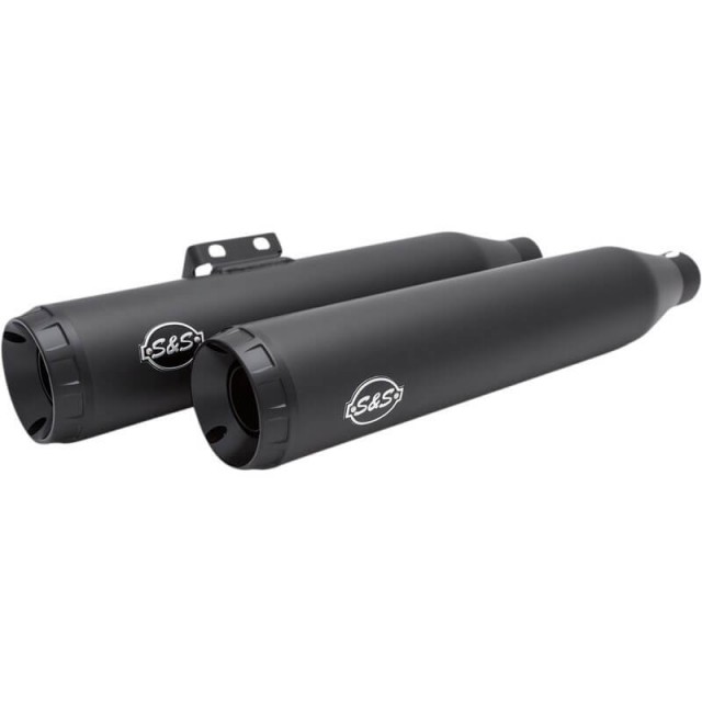 S&S GRAND NATIONAL SLIP-ON CATALYTICS BLACK MUFFLERS HARLEY SOFTAIL 2018-2020 - MUFFLERS