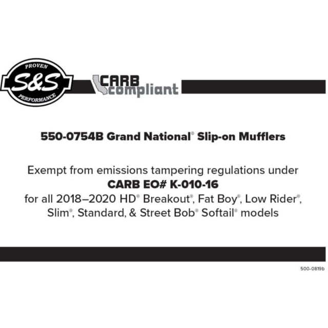 TERMINALI S&S GRAND NATIONAL SLIP-ON CON CATALIZZATORE NERI SOFTAIL 2018-2020 - CERTIFICATI
