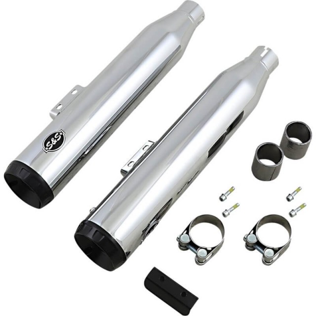 S&S GRAND NATIONAL SLIP-ON CATALYTICS CHROME MUFFLERS HARLEY SOFTAIL 2018-2020 - KIT