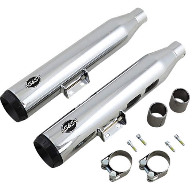 S&S GRAND NATIONAL SLIP-ON CATALYTICS CHROME MUFFLERS SOFTAIL HERITAGE-DELUXE 18-20