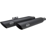 TERMINALI S&S SLIP-ON SLASH-CUT CATALIZZATORE NERI HARLEY DAVIDSON SOFTAIL 18-20 - COPPIA