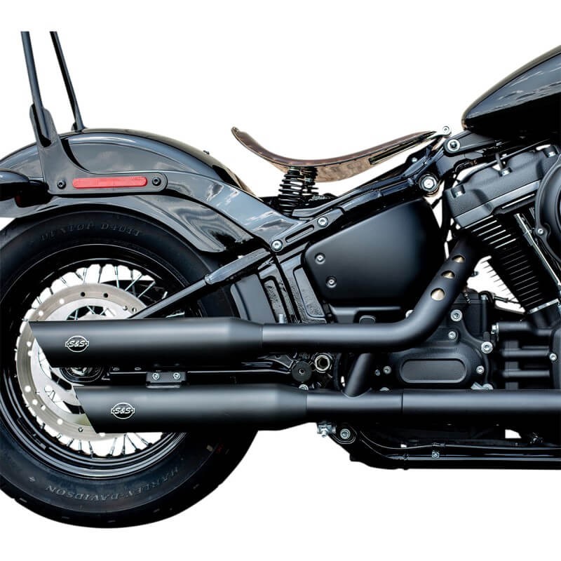 TERMINALI S&S SLIP-ON SLASH-CUT CATALIZZATORE NERI HARLEY DAVIDSON SOFTAIL 18-20