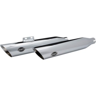 TERMINALI S&S SLIP-ON SLASH-CUT CATALIZZATORE CROMATI HARLEY DAVIDSON SOFTAIL 18-20