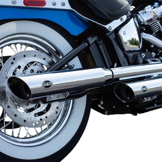 TERMINALI S&S SLIP-ON SLASH-CUT CATALIZZATORE CROMATI SOFTAIL HERITAGE-DELUXE 2018-2020 - FONDELLO