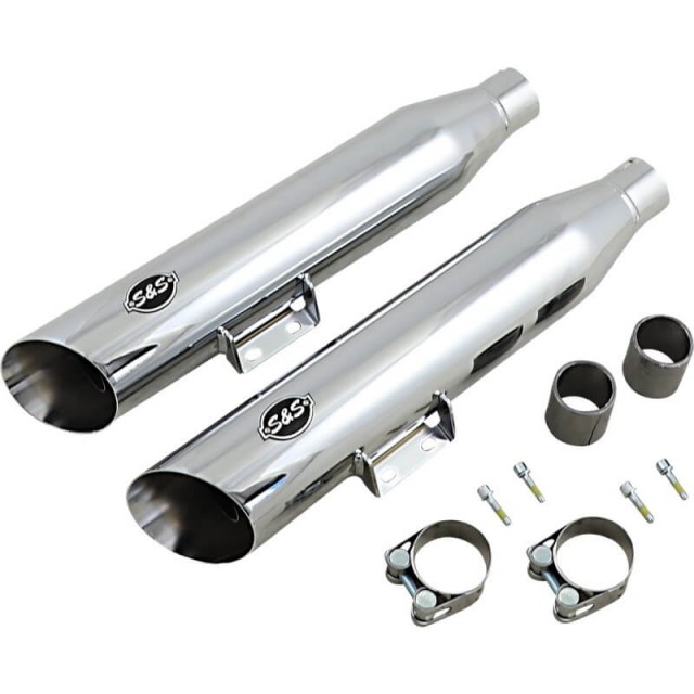 TERMINALI S&S SLIP-ON SLASH-CUT CATALIZZATORE CROMATI SOFTAIL HERITAGE-DELUXE 2018-2020 - KIT