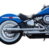 TERMINALI S&S SLIP-ON SLASH-CUT CATALIZZATORE CROMATI SOFTAIL HERITAGE-DELUXE 2018-2020 - LATO