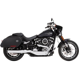 RINEHART RACING SLIP-ON 4" CHROME BLACK MUFFLER HARLEY SOFTAIL SPORT GLIDE 2018-2021