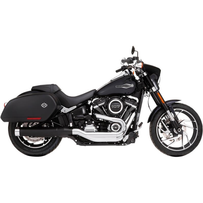 TERMINALE RINEHART RACING SLIP-ON 4" NERO CROMATO HARLEY SOFTAIL SPORT GLIDE 2018-2020
