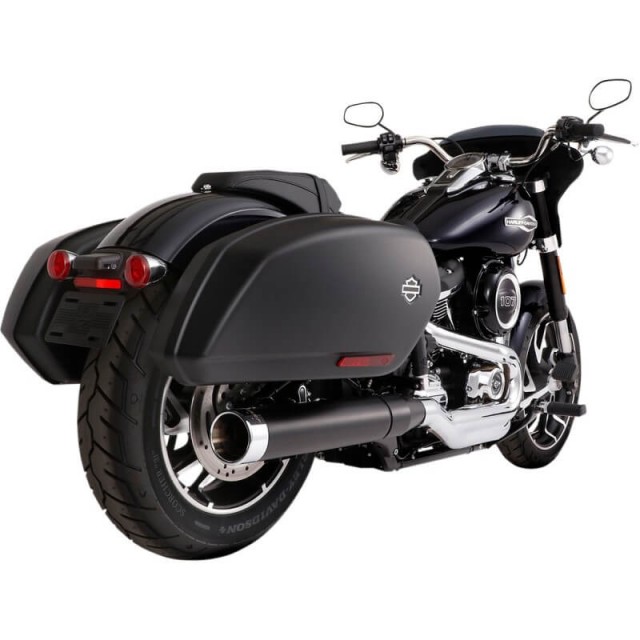 TERMINALE RINEHART RACING SLIP-ON 4" NERO CROMATO HARLEY SOFTAIL SPORT GLIDE 2018-2020 - FONDELLO