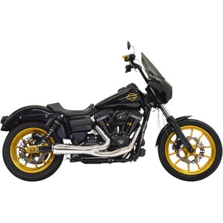 SCARICHI BASSANI XHAUST ROAD RAGE THE RIPPER 2 IN 1 CROMATI HARLEY DYNA 1995-2017