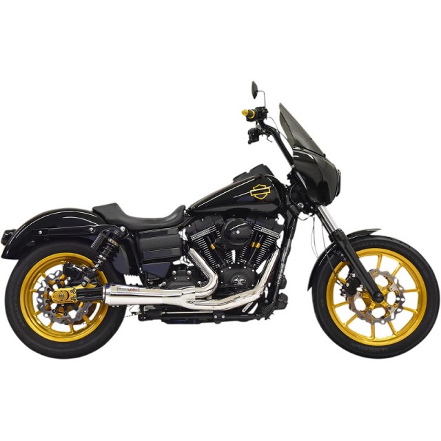 SCARICHI BASSANI XHAUST ROAD RAGE THE RIPPER 2 IN 1 CROMATI HARLEY DYNA 1995-2017