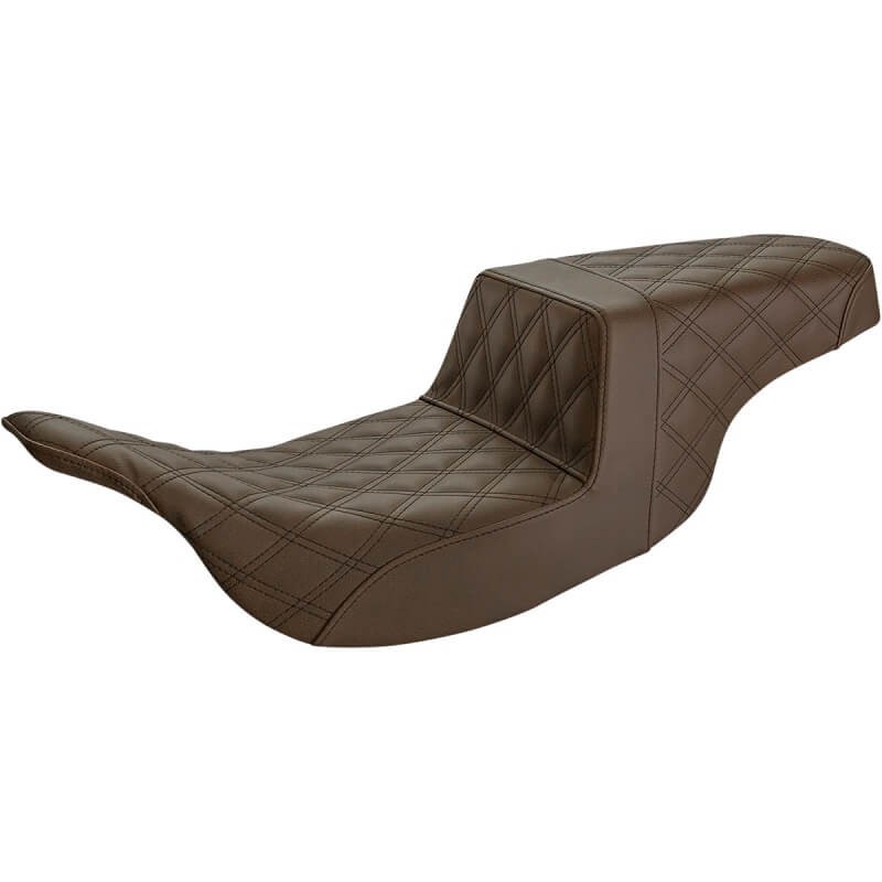 SADDLEMEN 2-UP STEP-UP LS BROWN SEAT HARLEY ELECTRA-ROAD GLIDE 1997-2007