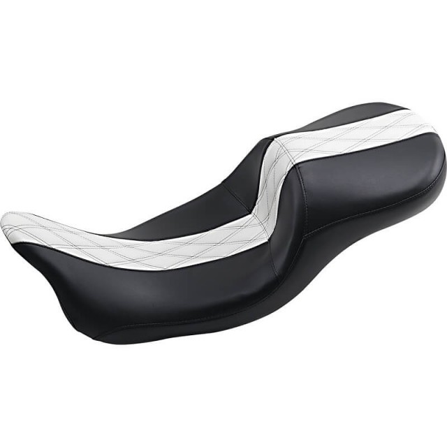 LE PERA MAVERICK DADDY LONG LEGS SEAT BLACK WHITE HARLEY TOURING 2008-2022