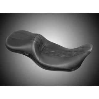 LE PERA MAVERICK DADDY LONG LEGS SEAT DOUBLE DIAMOND PERFORATED HARLEY TOURING 08-22