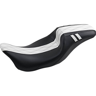 LE PERA OUTCAST DADDY LONG LEGS SEAT DOUBLE DIAMOND WHITE HARLEY TOURING 08-22