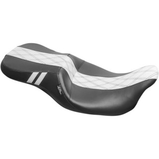 LE PERA 2-UP OUTCAST GT SEAT DOUBLE DIAMOND WHITE HARLEY TOURING 2008-2022
