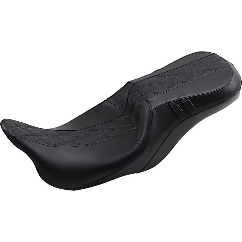 LE PERA 2-UP OUTCAST GT SEAT DOUBLE DIAMOND PERFORATED HARLEY TOURING 2008-2022