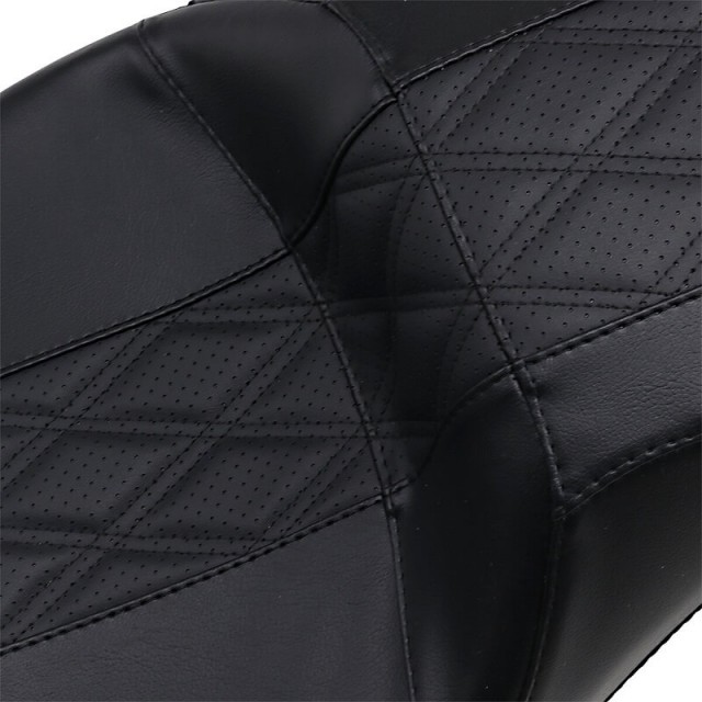 LE PERA 2-UP OUTCAST GT SEAT DOUBLE DIAMOND PERFORATED HARLEY TOURING 2008-2022 - PERFORATED