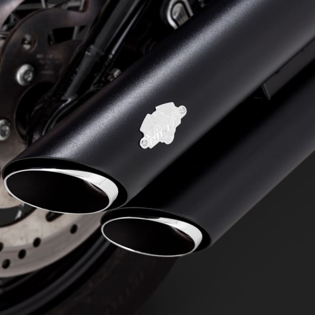 TERMINALI VANCE HINES TWIN SLASH 3'' SLIP-ONS NERI HARLEY SOFTAIL 18-21 - DETTAGLIO