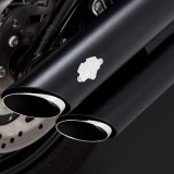 TERMINALI VANCE HINES TWIN SLASH 3'' SLIP-ONS NERI HARLEY SOFTAIL 18-21 - DETTAGLIO