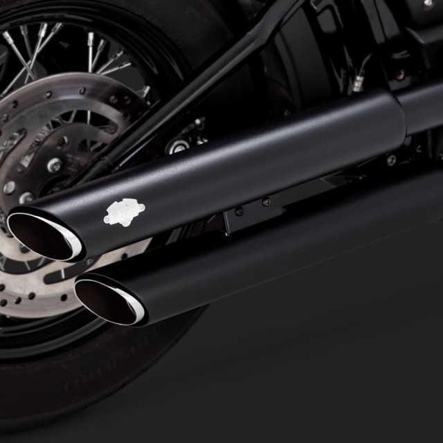 TERMINALI VANCE HINES TWIN SLASH 3'' SLIP-ONS NERI HARLEY SOFTAIL 18-21 - DETTAGLIO