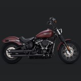 TERMINALI VANCE HINES TWIN SLASH 3'' SLIP-ONS NERI HARLEY SOFTAIL 18-21 - LATO