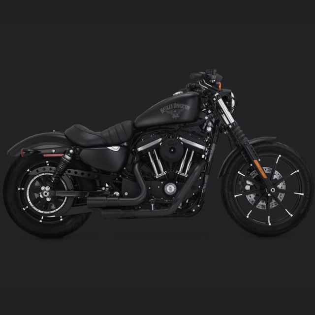 VANCE HINES MINI GRENADES BLACK HARLEY SPORTSTER XL 04-20 - SIDE