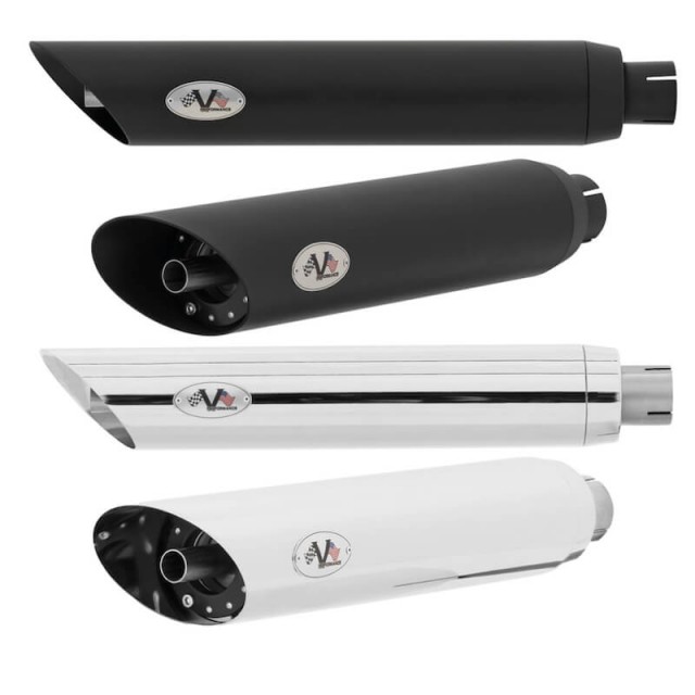 TERMINALI V-PERFORMANCE EURO 5 SLIP-ON SLASH CUT PER HARLEY DAVIDSON SOFTAIL 21-22 - NERI E CROMATI